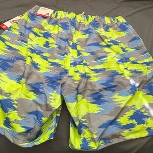 Reebok Neon Camo Swim Trunks-Large
